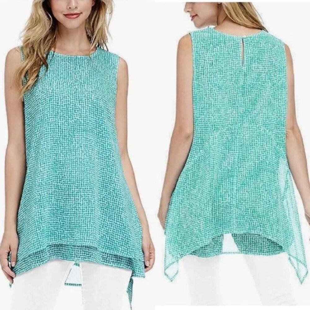 Fever Women's Sleeveless Chiffon Double Layer Tunic L